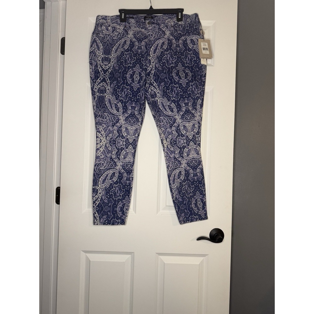 NYDJ For Chicos Flawless Contour Paisley Skinny Ankle 16 Nwt $129